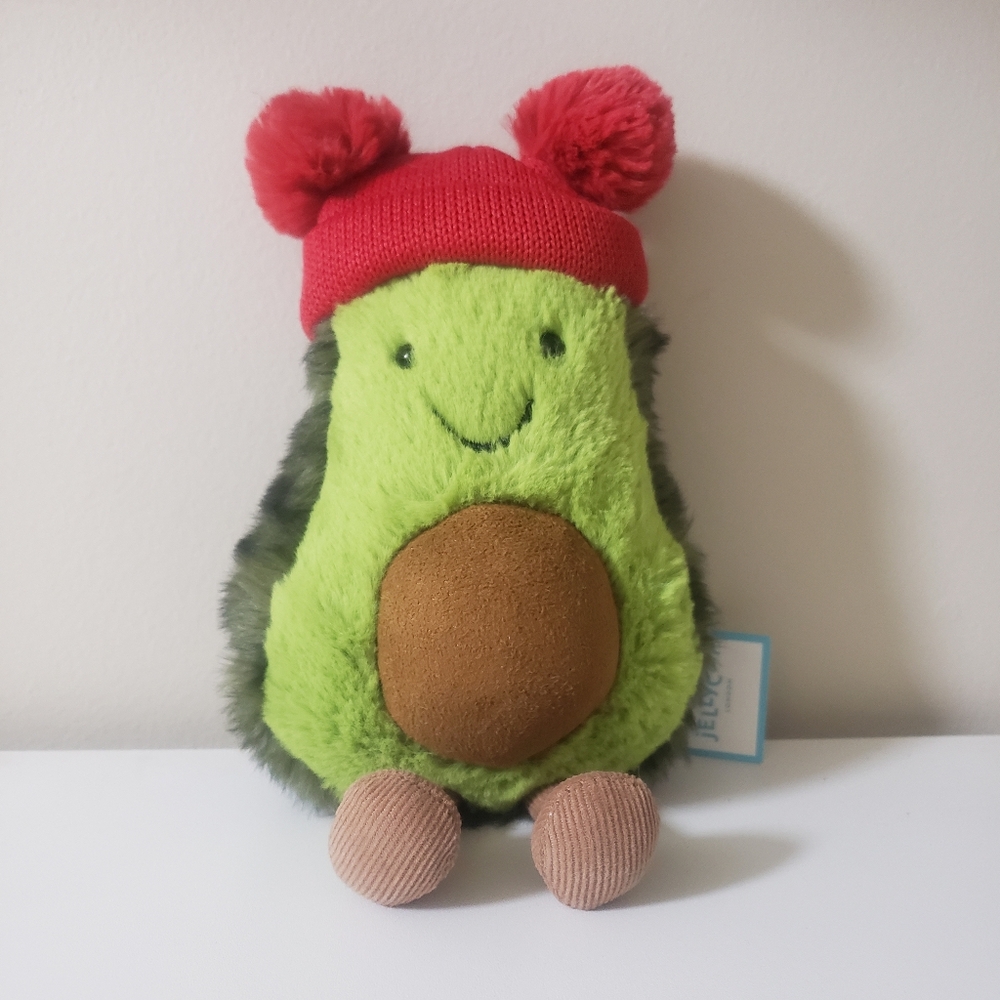 RETIRED Amuseables Bobble Avocado Jellycat Plush Winter Holiday NWT A6BA